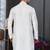 White faux banarasi embroidered kurta pajama and nehru jacket