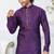 Purple faux banarasi embroidered kurta pajama and nehru jacket