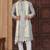 Grey faux banarasi embroidered kurta pajama and nehru jacket