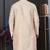 Fawn faux banarasi embroidered kurta pajama and nehru jacket