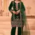 Green velvet embroidery work wedding wear salwar suit