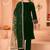 Green color velvet embroidery work wedding wear salwar suit