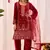 Red velvet embroidery work wedding wear salwar suit