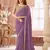 Light purple georgette saree with heavy embroidered blouse and designer lace border  for weddings & special occasions