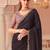 Dark wine georgette saree with heavy embroidered blouse and designer lace border  for weddings & special occasions