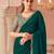 Green georgette saree with heavy embroidered blouse and designer lace border  for weddings, festive celebrations