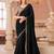 Black georgette saree with heavy embroidered blouse and designer lace border  for weddings, festive celebrations
