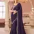 Purple georgette saree with heavy embroidered blouse and designer lace border  for weddings, festive celebrations