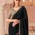 Black georgette saree with heavy embroidered blouse and designer lace border  for weddings, festive celebrations