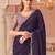 Purple georgette saree with heavy embroidered blouse and designer lace border  for weddings, festive celebrations