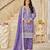 Purple organza crush semi stitched suit with embroidery work