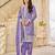Purple organza crush semi stitched suit with embroidery work