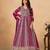 Rani pink faux georgette semi stitched anarkali suit with heavy embroidery work