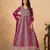 Rani pink faux georgette semi stitched anarkali suit with heavy embroidery work