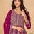 Rani pink faux georgette semi stitched anarkali suit with heavy embroidery work