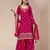 Red georgette semi stitched suit with heavy embroidery work