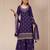 Purple georgette semi stitched suit with heavy embroidery work
