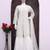 White heavy net readymade suit with embroidery & sequence work