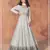 White georgette readymade anarkali suit with sequence work