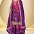 Purple chinon silk readymade suit with sequence work