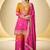 Pink chinon silk readymade suit with sequence work