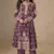 Purple chinon silk semi stitched suit with embroidery & sequence work
