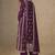 Dark purple chinon silk semi stitched suit with embroidery & sequence work