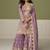 Purple real shimmer readymade suit with embroidery & real mirror work