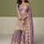 Purple real shimmer readymade suit with embroidery & real mirror work