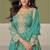 Sky blue real shimmer readymade suit with embroidery & real mirror work