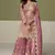 Peach real shimmer readymade suit with embroidery & real mirror work