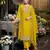 Yellow heavy chinon reaymade suit with embroidery & sequence work