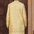 Yellow silk blend embroidered sherwani set