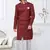 Maroon silk blend embroidered sherwani set