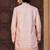 Pink silk blend embroidered sherwani set