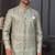 Green silk blend embroidered sherwani set