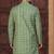 Green silk blend embroidered sherwani set