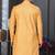 Yellow silk blend embroidered sherwani set