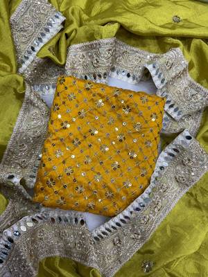 Multi Color Embroidered Chiffon Saree 5