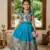 firozi soft silk paithani design pattu pavadai for girls ethnic wear
