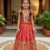 coral soft silk paithani design pattu pavadai for girls ethnic wear