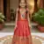 coral soft silk paithani design pattu pavadai for girls ethnic wear