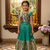 bottlegreen soft silk paithani design pattu pavadai for girls ethnic wear