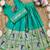 bottlegreen soft silk paithani design pattu pavadai for girls ethnic wear