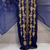 Elegant Navy Blue Embroidered Kaftan Dress with Golden Work     Party & Occasion Wear