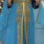  Sky Blue Moroccan Embroidered Stitched Kaftan with Dupatta     Wedding & Party Wear Dress