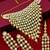 Gold-plated kundan maroon beads v-shaped necklace set with maang tikka
