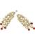 Gold-plated kundan maroon beads v-shaped necklace set with maang tikka