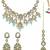 Gold plated green kundan meenakari necklace set