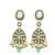 Gold plated green kundan meenakari necklace set